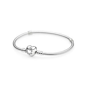 Pandora Silver Charm Bracelet with Heart Clasp